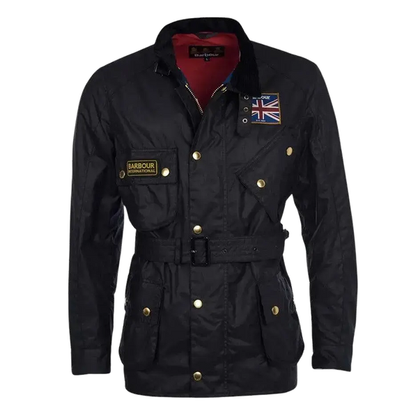 Barbour International Union Jack Jacket for Men in Black