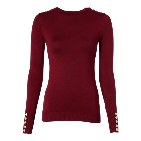 Holland Cooper Buttoned Knit Crew Neck