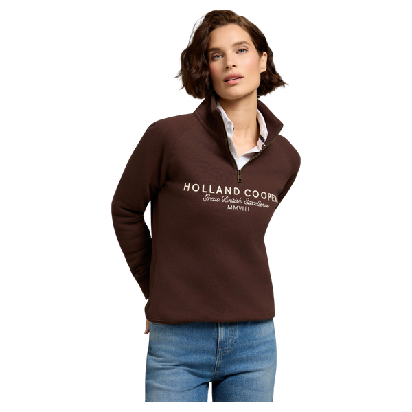Holland Cooper Sports Goods Zip Henley Sweater