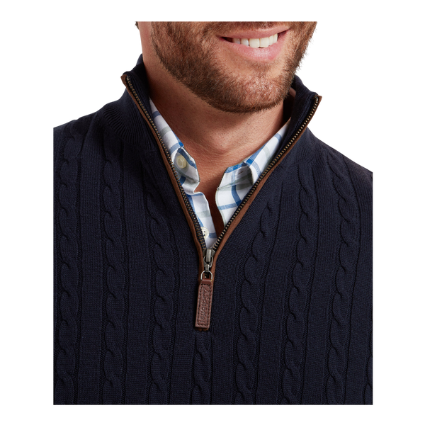 Schoffel Calton Cotton Cashmere Cable 1/4 Zip Jumper