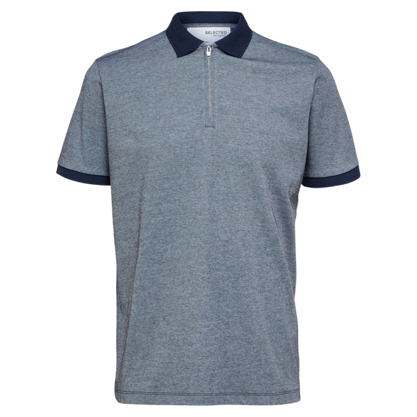 Selected Fave Zip Short Sleeve Polo Shirt for Men