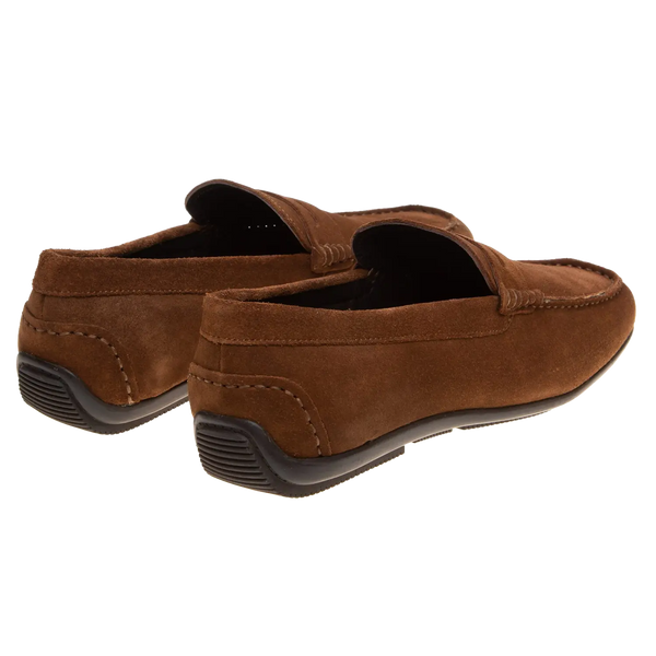 John White Monaco Suede Penny Driver Moccasin Loafer Shoe