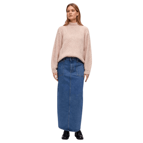 Object Thylane Long Denim Pencil Skirt