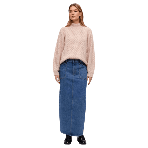 Object Thylane Long Denim Pencil Skirt for Women