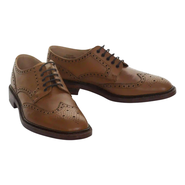 Loake Chester Full Brogue Shoes in Tan