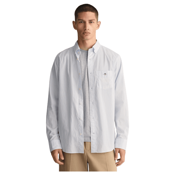 GANT Regular Fit Long Sleeve Poplin Striped Shirt