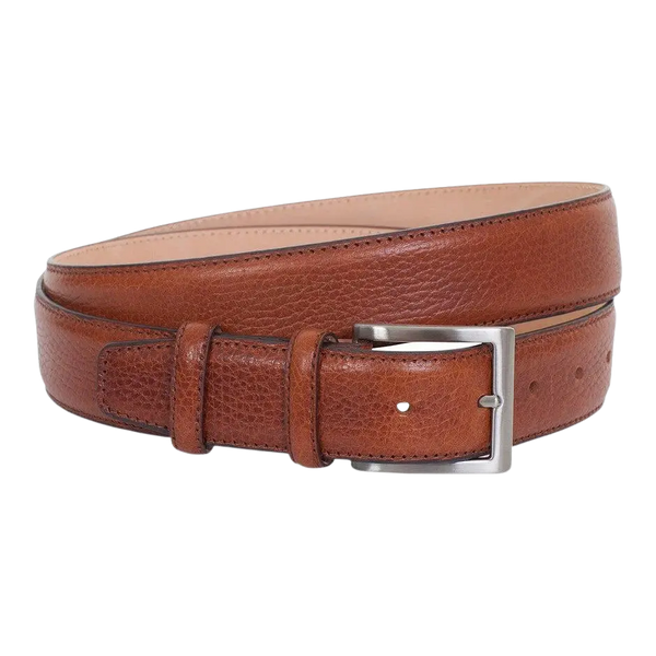 Robert Charles Grained Leather Belt 1235 for Men in Tan 35mm
