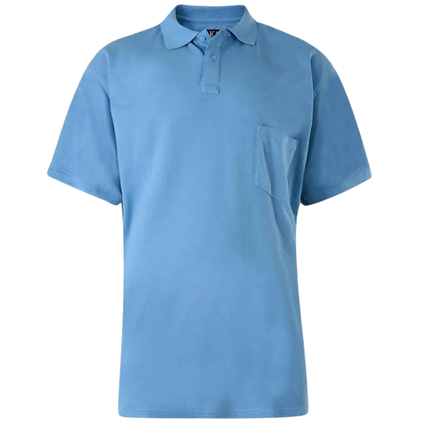 KAM Jeanswear Plain Polo Shirt in Powder Blue 2 XL - 8 XL