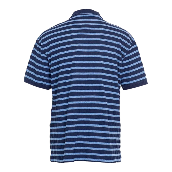 Raging Bull Textured Stripe Polo Shirt for Men in Indigo
