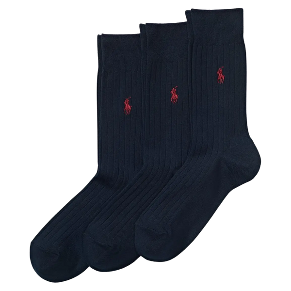 Polo Ralph Lauren Three-Pack of Egypt Rib Knit Crew Socks for Men