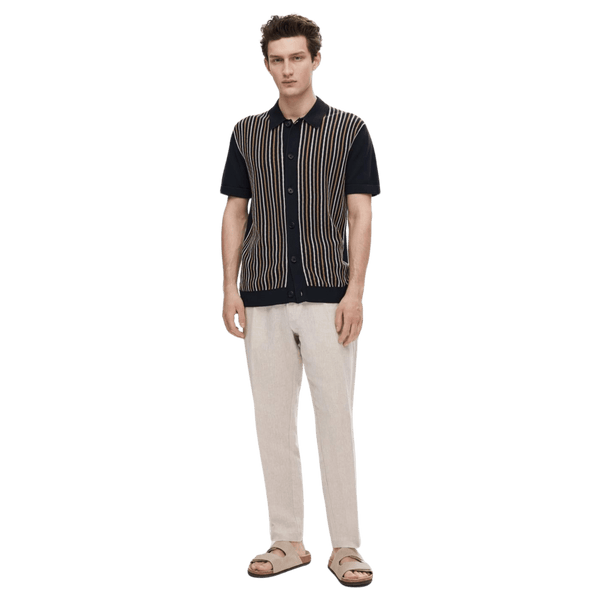 Selected Mattis Short Sleeve Knitted Structure Cardigan