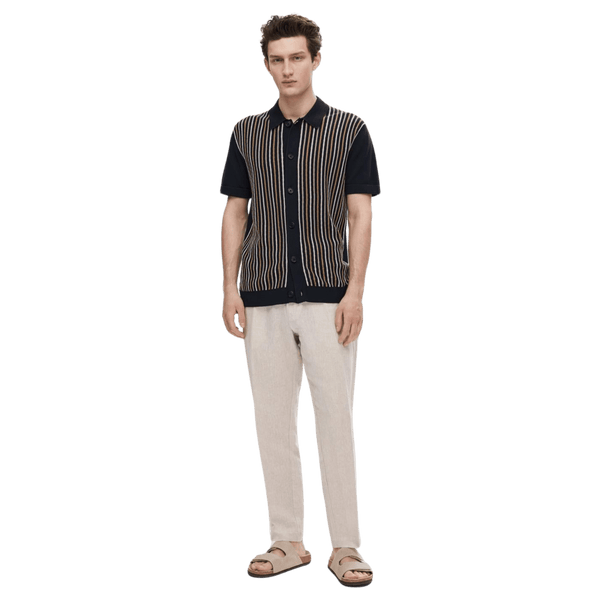 Selected Mattis Short Sleeve Knitted Structure Cardigan for Men