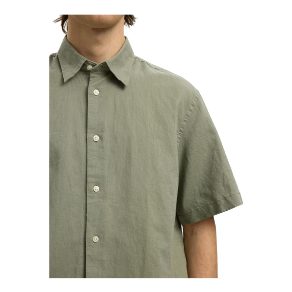 Selected Reg Clay Linen Blend Short Sleeve Shirt