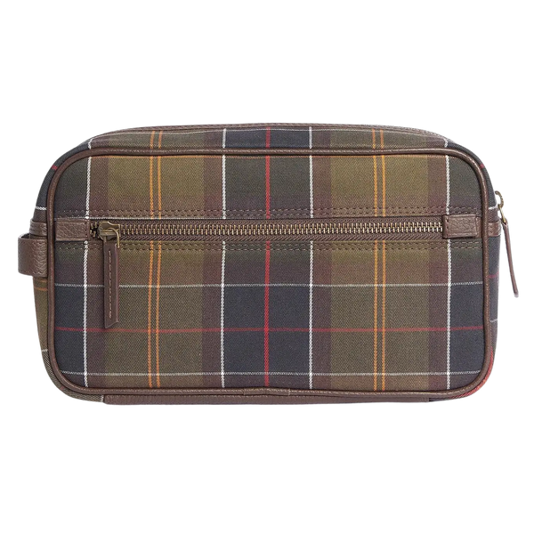 Barbour Tartan & Leather Wash Bag