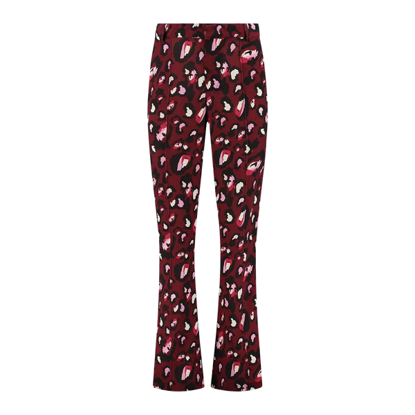POM Amsterdam Red Leopard Print Trousers
