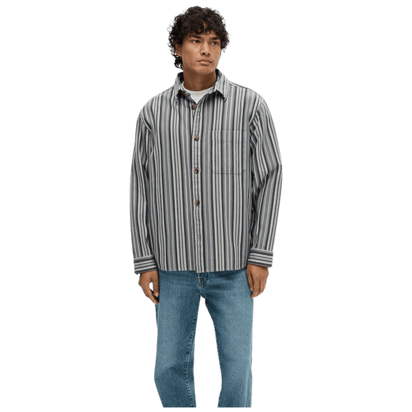 Selected Boxy-James Striped Overshirt for Men