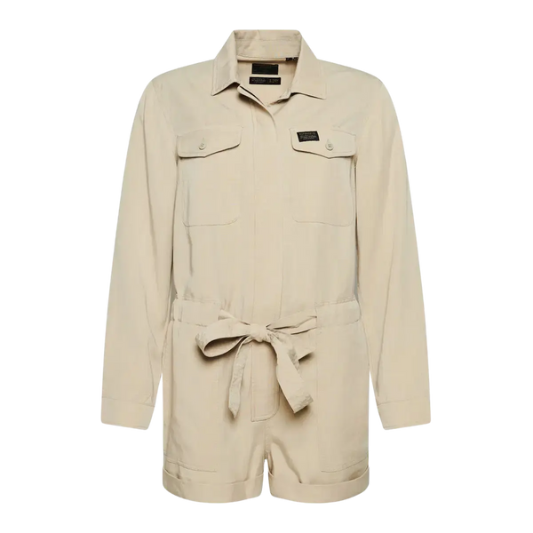Superdry Vintage-Inspired Long Sleeve Military Playsuit