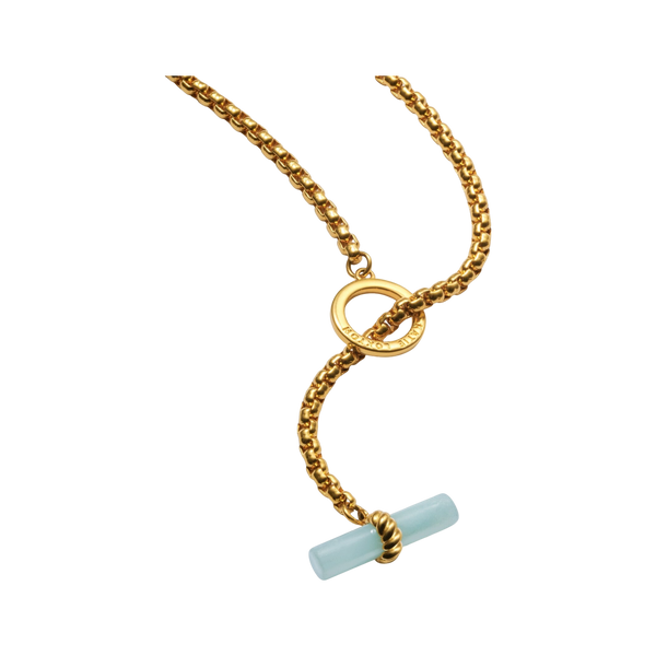 Katie Loxton Azura Waterproof Gold T-bar Necklace
