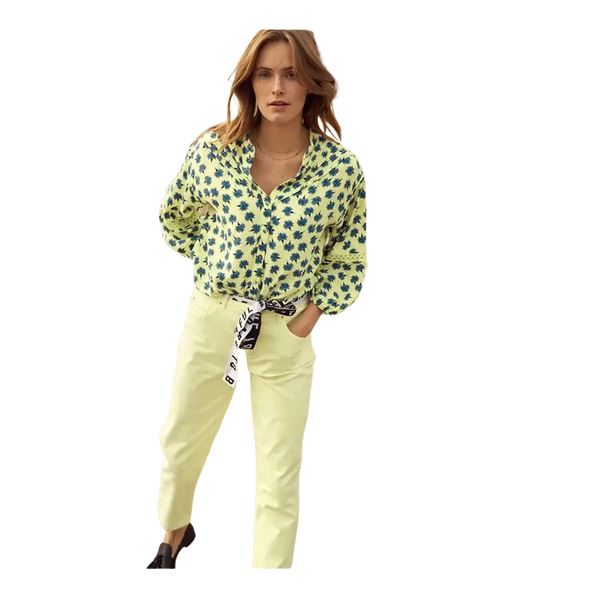 POM Amsterdam Flower Luminous Lime Blouse for Women