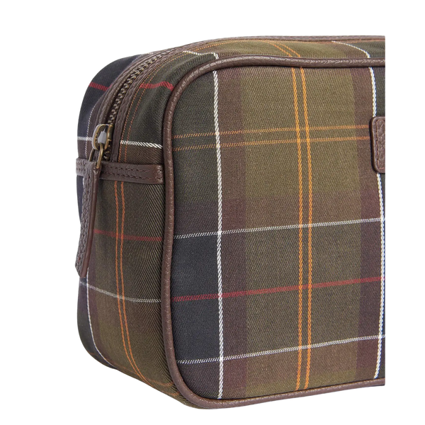 Barbour Tartan & Leather Wash Bag