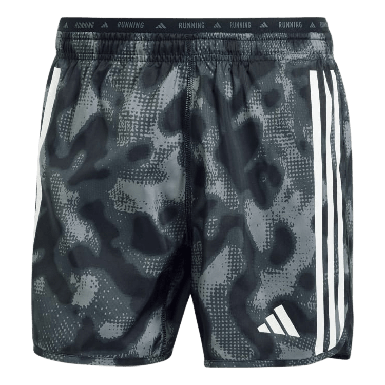 Adidas Own The Run Three Stripes All Over Print Shorts