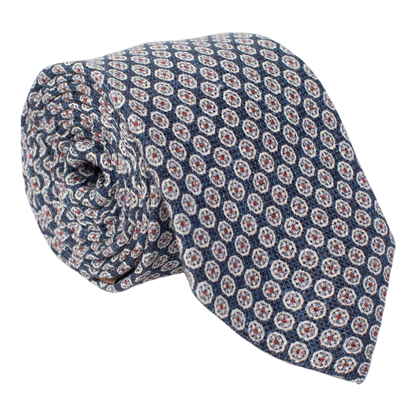 William David Textured Small Medallion Printed Tie