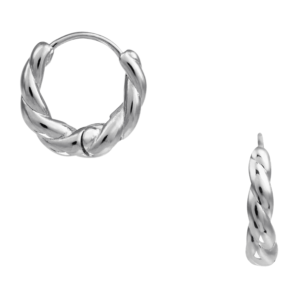 Orelia Jewellery Rope Twist Huggie Hoop Earrings for Women
