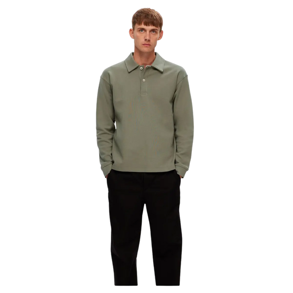 Selected Dap Long Sleeve Polo Shirt for Men