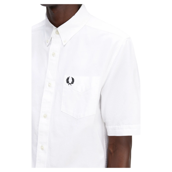 Fred Perry Short Sleeve Oxford Shirt in White