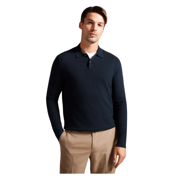 Morar Long Sleeve Knit Polo Shirt for Men
