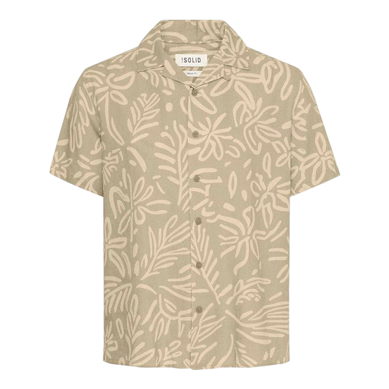 I Solid Short Sleeve Floral Shirt