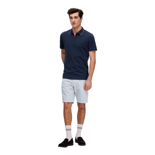 Selected Figo Zip Short Sleeve Polo