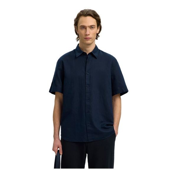 Selected Reg Clay Linen Blend Short Sleeve Shirt