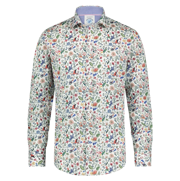 A Fish Named Fred Long Sleeve Flamingo Shirt for Men