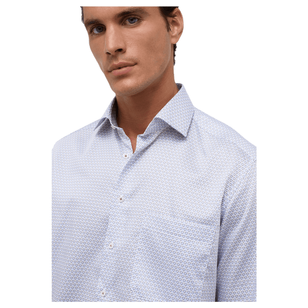 Eterna Comfort Fit Print Long Sleeve Formal Shirt