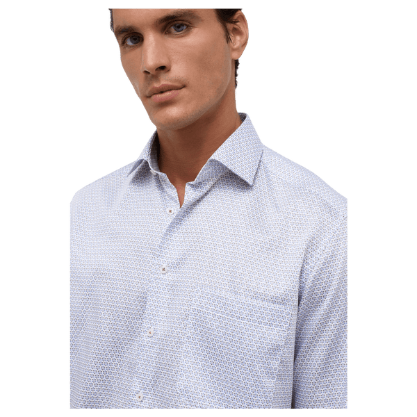 Eterna Comfort Fit Print Long Sleeve Formal Shirt for Men