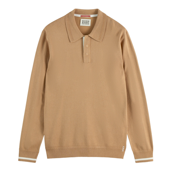 Scotch & Soda Ecovero Blend Knitted Long Sleeve Polo