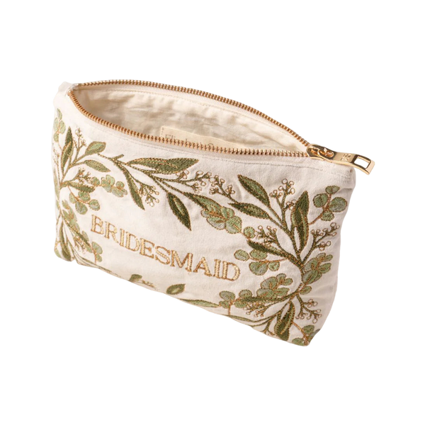 Elizabeth Scarlett Olive Branch Bridesmaid Velvet Mini Pouch