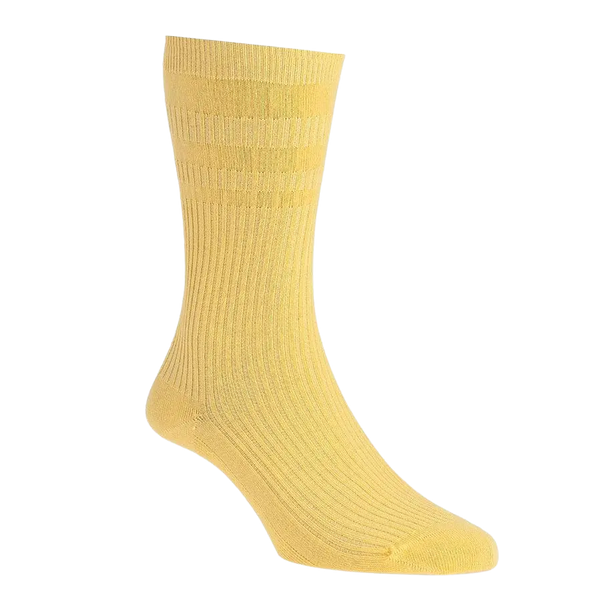 HJ Hall Cotton Softop Socks in Old Gold