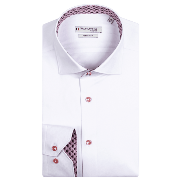 Giordano Superfine Twill Long Sleeve Shirt With Trim
