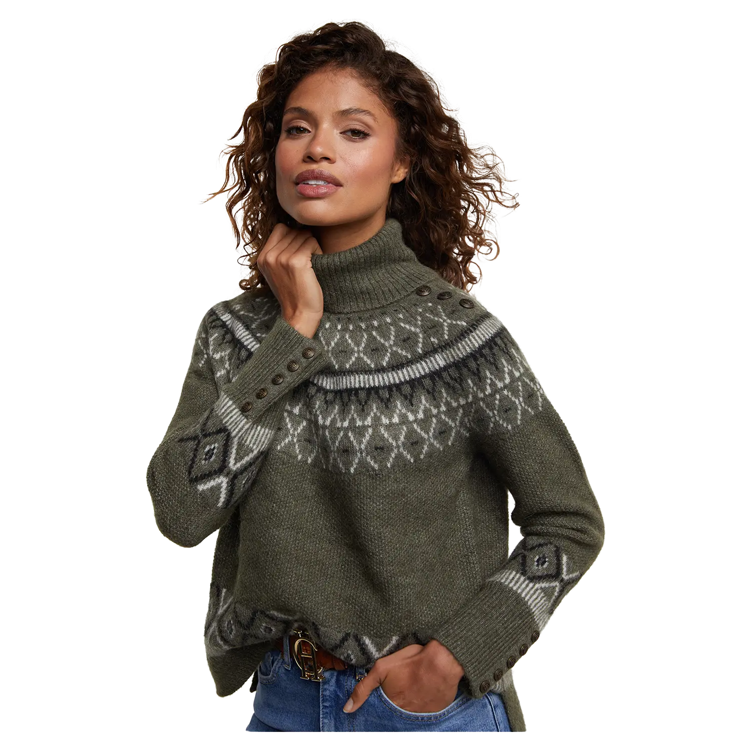 Fair isle knit clearance sweater