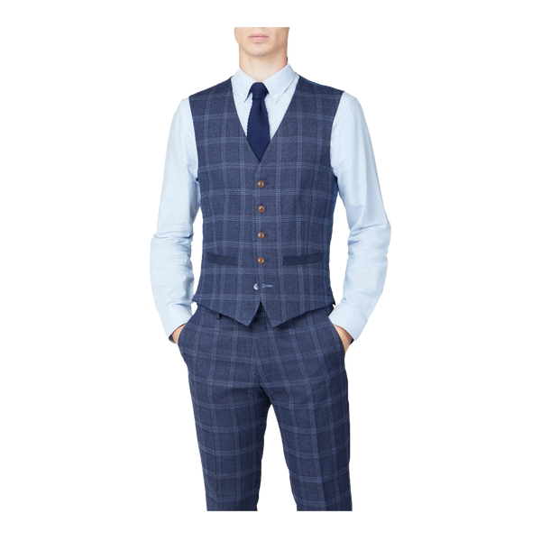 Antique Rogue Tweed Overcheck Suit Waistcoat