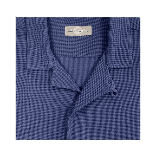 Peter Gribby Waffle Button Through Polo Shirt