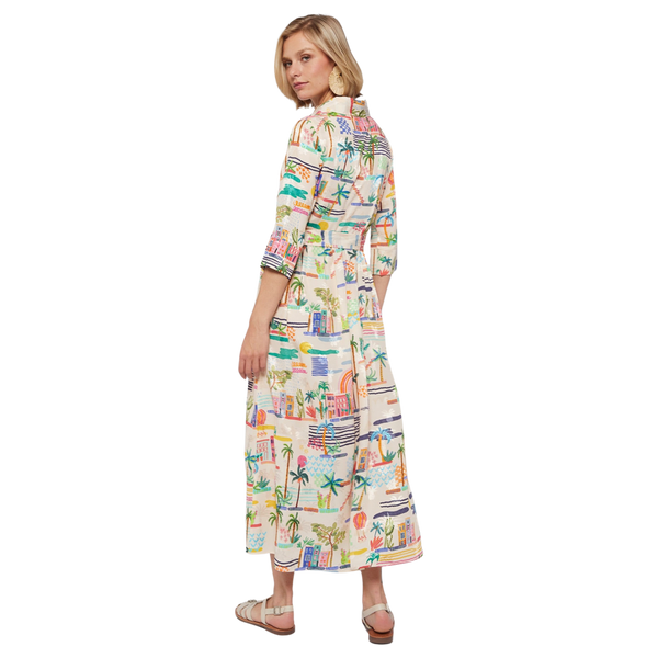 Vilagallo Natalia Miami Print Dress for Women