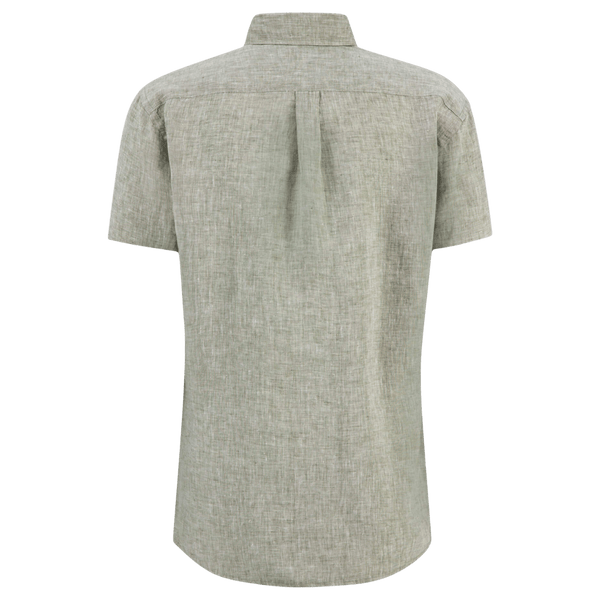 Fynch-Hatton Short Sleeve Button Down Linen Shirt for Men