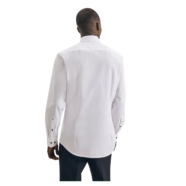 Seidensticker Long Sleeve Tailored Fit Shirt With Polka Dot Trim