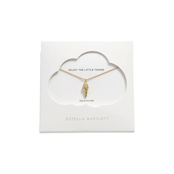 Estella Bartlett Pave Ice Cream On Gold Cone Necklace