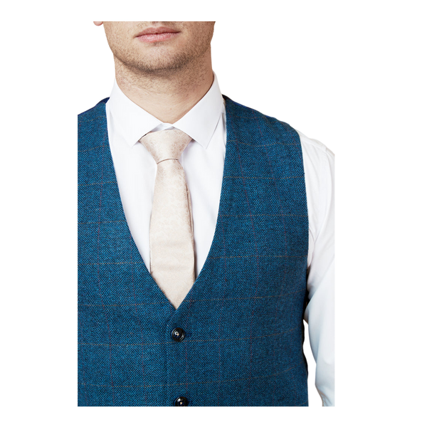 Marc Darcy Dion Tweed Check Suit Waistcoat