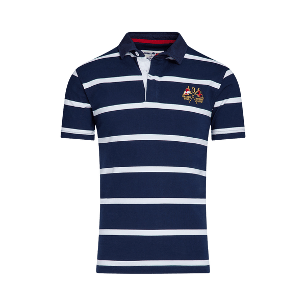 Raging Bull Fine Stripe Short Sleeved Rugby Shirt for Men