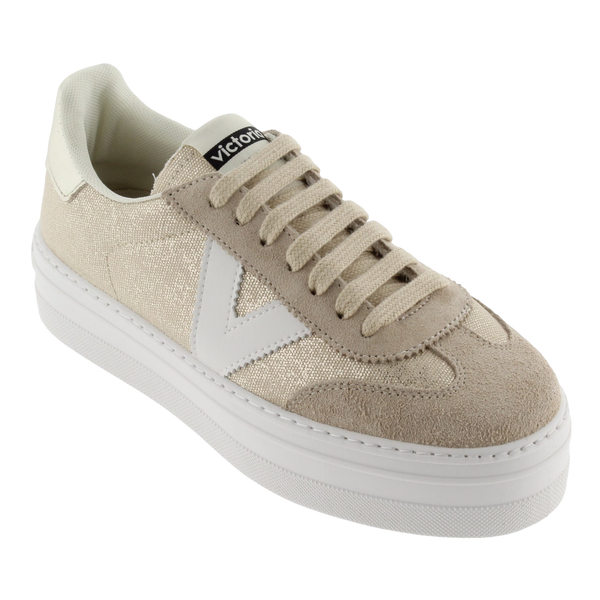 Victoria Barcelona Ciclista Metallic Canvas & Suede Lona Trainers
